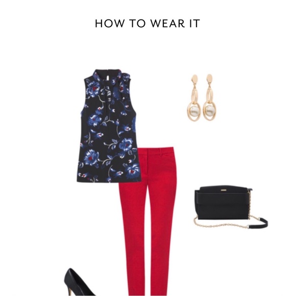 WHBM “The Slim Ankle” Red Pants | Tailored Fit - Picture 5 of 11